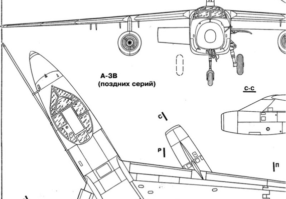 Douglas A-3 Skywarrior aircraft drawings (figures)
